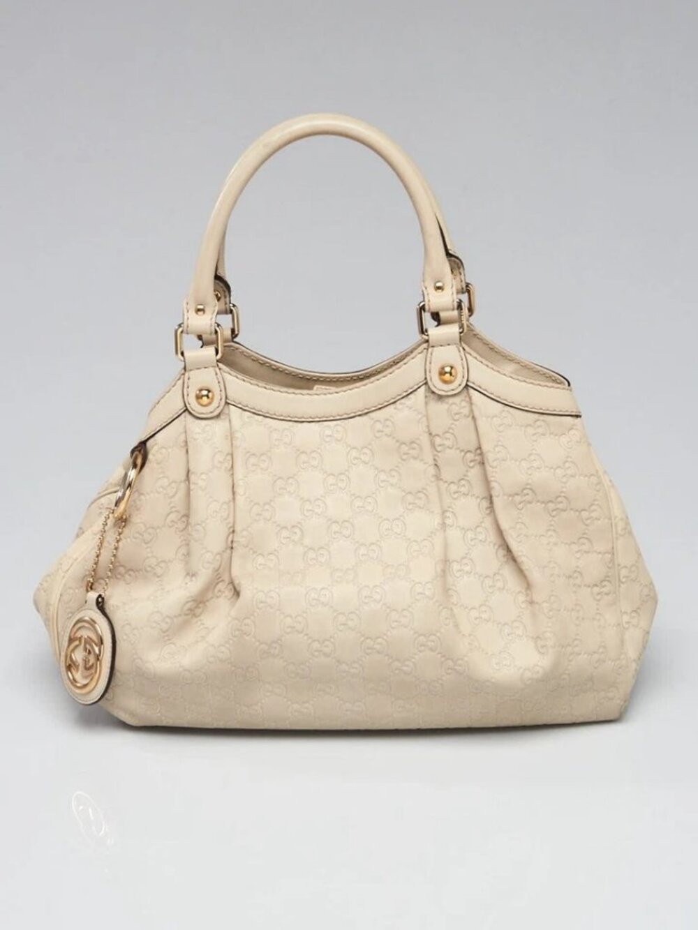 Gucci White Guccissima Leather Medium Sukey Tote Bag